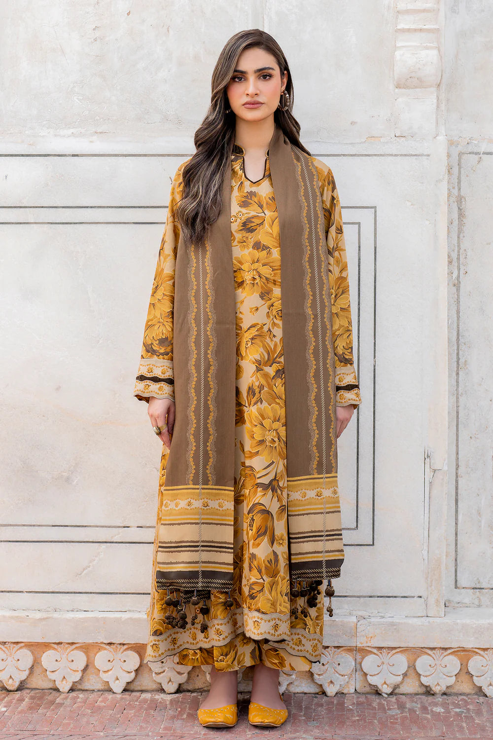 Baroque Khaddar BQ-2434 | Unstitched 3Pcs Digital Printed Winter Collection 2024